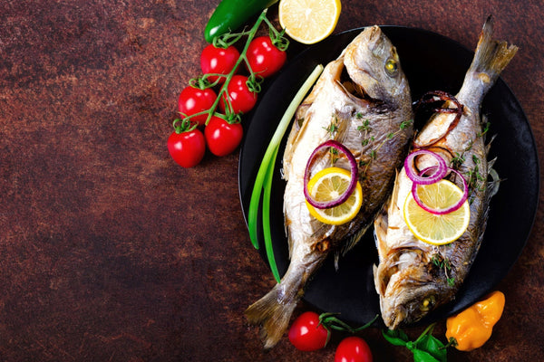 Baked Fish in Cajun Spices with Sauce and Rice