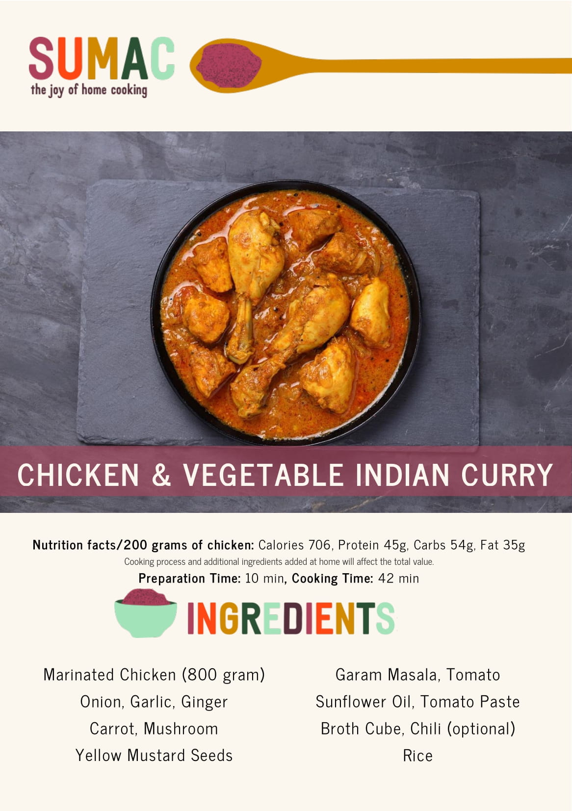 Chicken and Vegetable Indian Style Curry