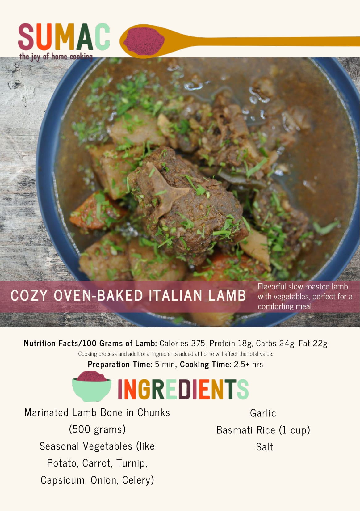 Cozy Oven Baked Italian Lamb