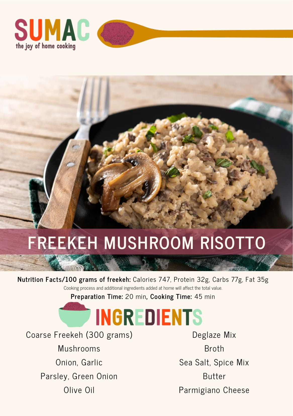 Freekeh Mushroom Risotto