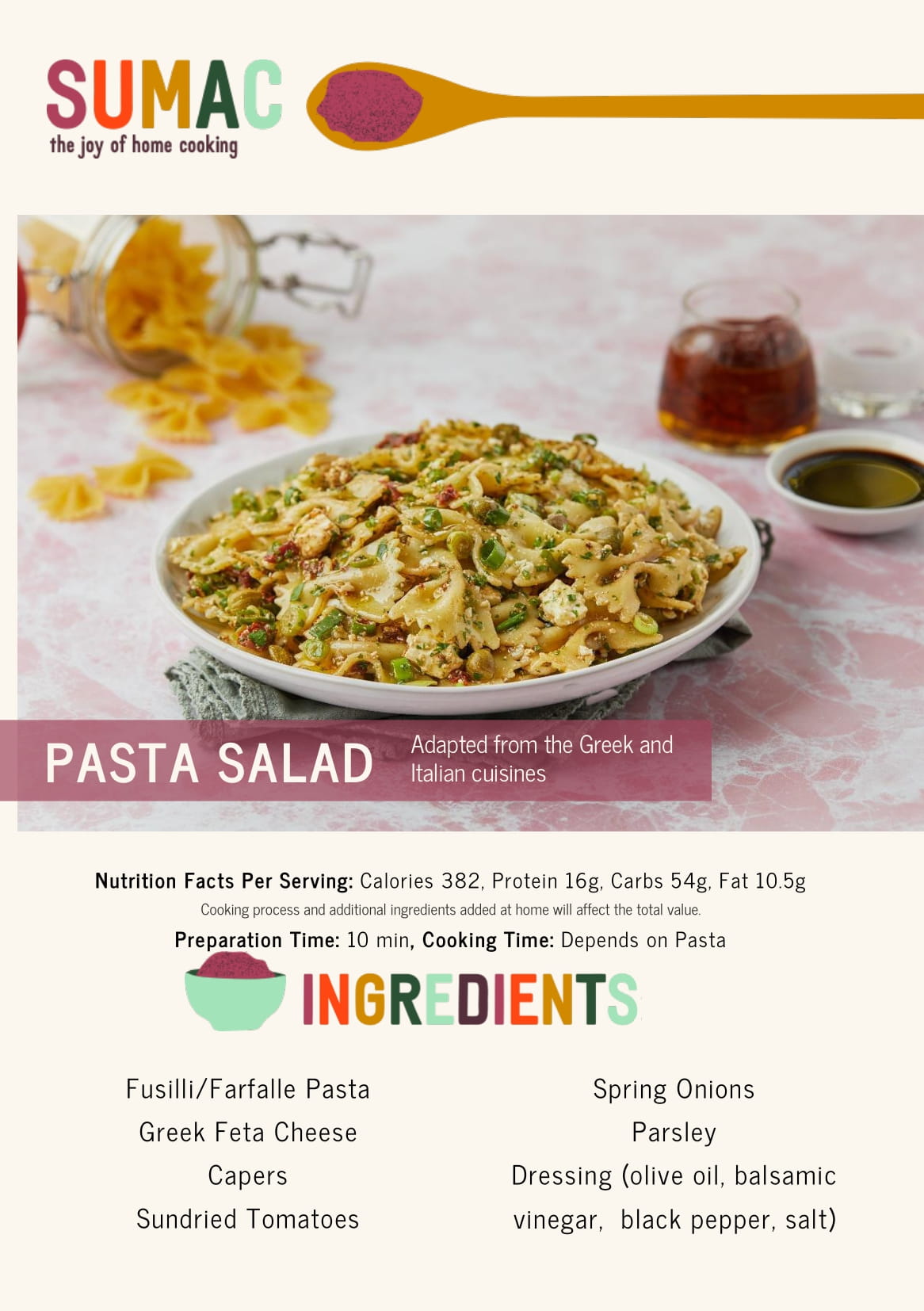 Pasta Salad with Capers & Sundried Tomato