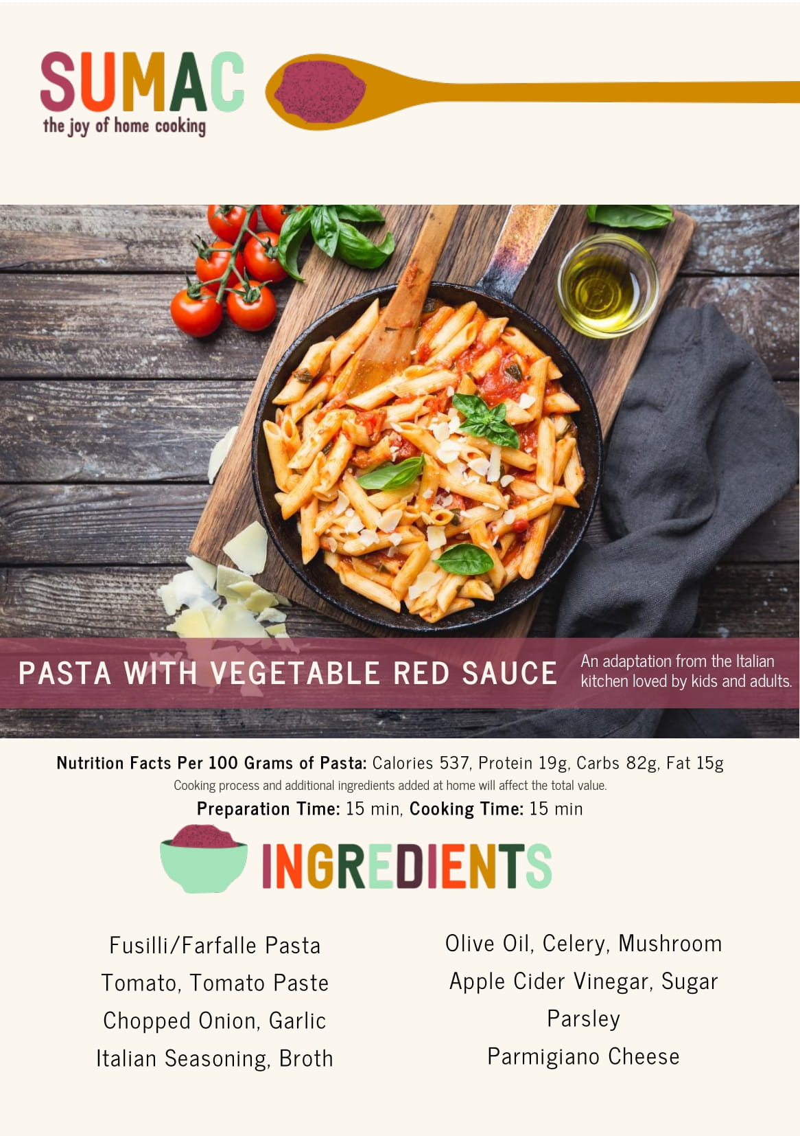 Pasta with Vegetable Red Sauce