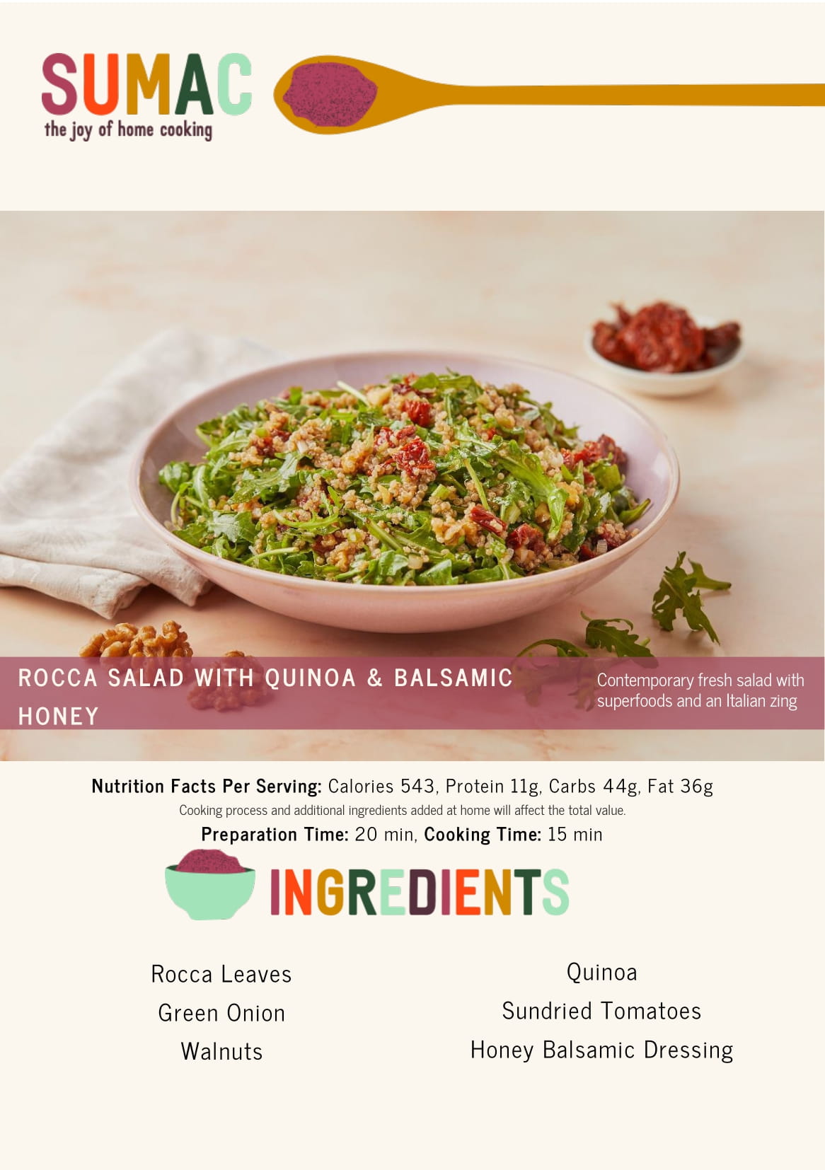 Rocca Salad with Quinoa and Balsamic Honey